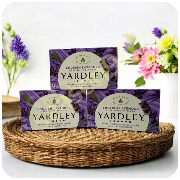3 Yardley® London ENGLISH LAVENDER Soap MOISTURIZING BAR 4.25oz w/Essential Oil - Picture 1 of 9